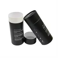 Emballage personnalisé en tube de papier kraft rond noir écologique pour cosmétiques et flacons compte-gouttes en verre pour huiles essentielles
