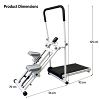 Nouveau Stepper Mécanique Pliable Multifonctionnel 2-en-1 CZ, Simulateur d'Escalade Manuel, Tapis de Marche Sans Fil, Gain de Place pour la Maison