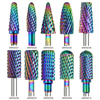 Fraise à ongles multiformes de couleur arc-en-ciel, fraises à ongles en carbure 5xc, ensemble de fraises à ongles pour ongles