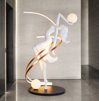 Lampadaire LED Sculptural Moderne avec Base en Fibre de Verre E27 Design Humain pour Hôtel et Coin Salon