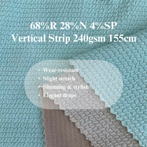 Nhà máy bán Chất lượng cao 60S Siro NR rayon68 % nylon28 % spandex4 % Jacquard vải 240gsm căng cho nam giới và phụ nữ thời trang 9004 - Product Image 2