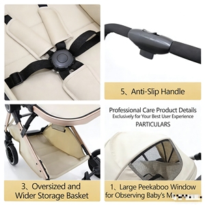 <span class=keywords><strong>Poussette</strong></span> Bébé Portable de Qualité en Promotion – Mini Chariot Confortable en Coton, Landau de Luxe Compact pour Cabine, Buggy Bébé en Acier Inoxydable - Product Image 4