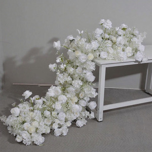 M-FR069 Chemin de fleurs Offres Spéciales pour table de mariage Chemin de fleurs artificiel de 200cm Chemin de fleurs rose en soie pour arrangements de mariage - Product Image 3