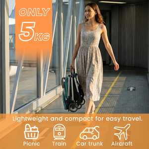 Poussette bébé légère et portable avec système de pliage à une main pour les déplacements urbains et les promenades en plein air - Product Image 2