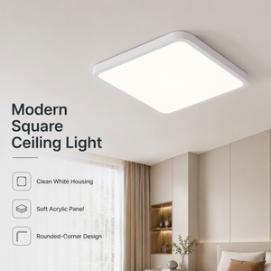 โคมไฟเพดาน LED สี่เหลี่ยมทันสมัย 42W อะคริลิคติดพื้นผิว สามสี สำหรับตกแต่งบ้านภายในห้องนั่งเล่นห้องนอน - Product Image 2
