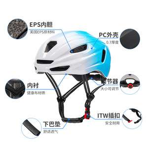 Casque de vélo de route PC EPS réglable, respirant, résistant aux chocs, protection de la tête pour le cyclisme, unisexe adulte - Product Image 1