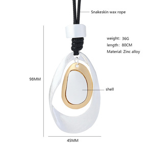 Pendenti con sospensione a conchiglia alla moda catene lunghe Vintage intorno alla collana <span class=keywords><strong>al</strong></span> <span class=keywords><strong>collo</strong></span> per le donne - Product Image 5