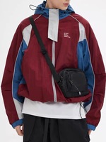 Veste coupe-vent rétro imperméable à blocs de couleur avec fermeture éclair, respirante, décontractée, pour hommes et femmes, idéale pour la randonnée