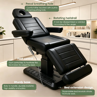 Nouveau design, fauteuil de salon de beauté personnalisé, noir, pour les cils, le visage, le massage, lit moderne incurvé, lit cosmétique pour les cils, à vendre
