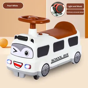 Baby Bus Ride-On Toy Scooter Manual School Bus Music Light Universal Wheel Twist Car para 2-4 años Batería Caja de almacenamiento de plástico - Product Image 6