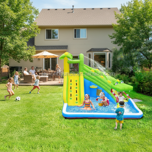 Toboggan aquatique gonflable personnalisé le plus vendu, toboggan aquatique familial extérieur avec château gonflable et piscine, adapté aux enfants - Product Image 2