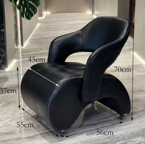 <span class=keywords><strong>Fauteuil</strong></span> moderne en cuir PU avec dossier, confortable et moelleux, pour la maison, le salon, meuble d'appoint - Product Image 2