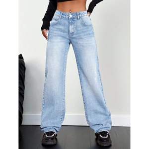 กางเกงยีนส์เอวสูงทรงแบ็กกี้ผู้หญิงทันสมัยกางเกงยีนส์สีฟ้าน้ำแข็งใส่สบายเป็นมิตรกับสิ่งแวดล้อมชุบผ้ายืดนุ่มทันสมัยแนวสตรีท - Product Image 3