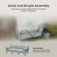 Ensemble de canapés d'extérieur modernes de luxe en acier inoxydable 3 places, imperméable, antirouille, écologique, durable