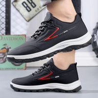 BAEWOON B26 Chaussures décontractées légères pour étudiants, chaussures de travail imperméables pour la marche et les loisirs, chaussures à semelle souple, chaussures en cuir antidérapantes