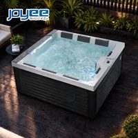 Bain à remous de jardin JOYEE Premium pour 6 personnes, spa en acrylique avec cascade LED et panneau Balboa pour villa et hôtel