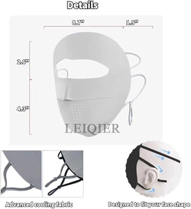 Masque facial intégral en soie glacée respirant avec protection UV et logo personnalisé pour femme, idéal pour les sports d'été en extérieur et la protection solaire. - Product Image 2
