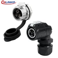 Connecteur Cnlinko LP16 90 degrés 3 broches IP68, connecteur circulaire étanche à visser en plastique, connecteur d'aviation, connecteur électrique