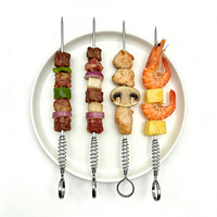 다스 아웃도어 스테인리스 스틸 BBQ 꼬치 편리한 휴대용 그릴용 꼬치