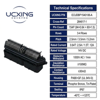 Connecteur ECU 284617-1 à 154 broches, angle droit 90 degrés, pas de 2,5, 3,5, 5,2 mm, PBT UL94 V-0, pour unité de commande moteur, OEM ODM personnalisé