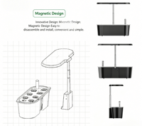 Système de culture hydroponique magnétique 24W avec lumière LED automatique pour plantes, 7 trous, pour herbes et légumes d'intérieur