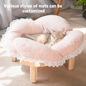 Giường ngủ cho chó mèo cao cấp hình hoa, dài 55cm, rộng, kiểu ghế sofa, thời trang, đệm mút gỗ, đồ nội thất ngủ - Product Image 5