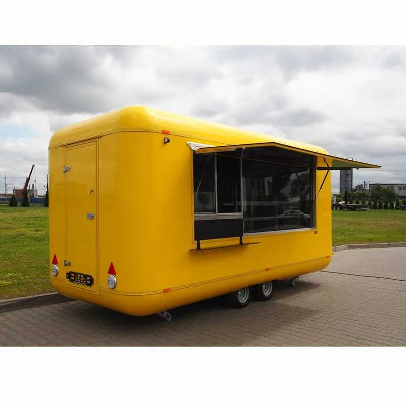 Nuevo remolque de camión de comida móvil de catering equipado, remolque de carrito de comida móvil para exteriores