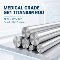 Tige en titane de qualité médicale GR1 CP Ti, biocompatible, forgée, haute précision, conforme ASTM F67, pour usage chirurgical, dentaire et orthopédique