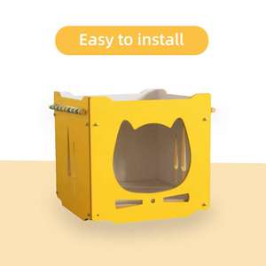 Fabrika tasarım özel kapalı ahşap kedi evi köpekler kulübesi Pet evler büyük ahşap kedi kafesi mobilya - Product Image 3