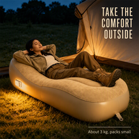 Fauteuil gonflable en forme de S, floqué, avec pompe Type-C intégrée et LED 3 modes pour le camping et la maison (vente en gros)