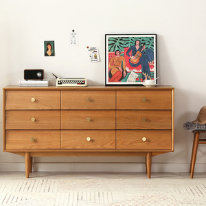 Cómoda Nórdica de Madera Maciza con Nueve Cajones, 1.5m, Estilo Escandinavo, Mueble de Almacenamiento para Dormitorio - Product Image 4