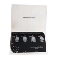 Cadre photo pliable fait main avec logo et images personnalisés, estampage à chaud doré, dossier photo en papier noir