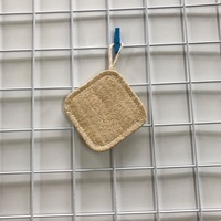 CK008-1 Écologique Naturel Biodégradable Plat Pads Carré Luffa Bain Luffa Éponge 9.5x9.5cm Haute Absorption pour le Nettoyage de la Vaisselle
