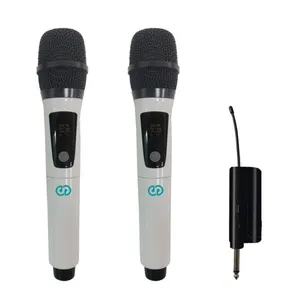 Microphone portable sans fil UHF, enregistrement, karaoké, avec récepteur de batterie au Lithium pour scène, église, fête à l'école