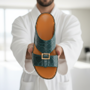 Arabic Sandals Men Custom Factory Handmade Premium Exotic Leather slippers <b>Shoes</b> for Men Eid 2026 Daily Wear Gatherings - Product Image 1