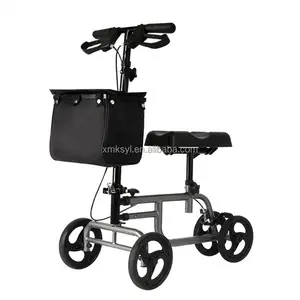 Blessure à la jambe Handicap Quatre Roues Scooter Réhabilitation Thérapie Fournitures Pliable Hauteur Réglable Récupération Médicale Genouillères