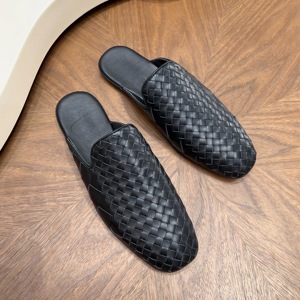 Mules in <span class=keywords><strong>Pelle</strong></span> Intrecciata a Mano di Alta Qualità per <span class=keywords><strong>Uomo</strong></span>, Stile Designer, Ciabatte Senza Tallone, Mocassini Casual Invernali Antiscivolo - Product Image 6