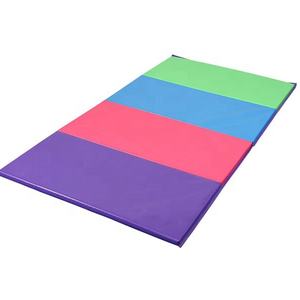 4 tapis d'entraînement pliant en mousse avec poignées de transport dans différentes combinaisons de couleurs - Product Image 1