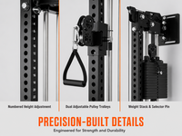 Rack de musculation mural avec rack à squats peu encombrant, adapté aux salles de sport à domicile, machine Smith pliable
