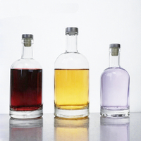 Bouteille en verre transparente de 500 ml et 1 L, bouteille en verre scellée pour liqueur, vin de fruits et spiritueux, plusieurs tailles