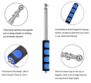 מדריך סיור נירוסטה מתכוונן להרחבה מוטות דגל טלסקופי עבור מצביע הוראה - Product Image 5