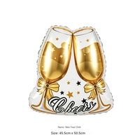 Nouveaux ballons en aluminium en forme de nœud papillon de 18 pouces, imprimés en héliogravure 3 couleurs, pour la décoration à thème du Nouvel An
