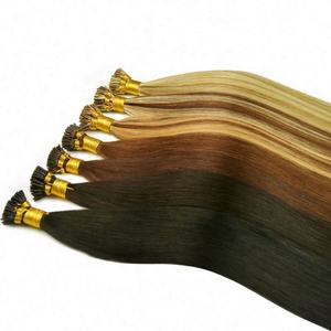 Extensions de cheveux russes en kératine brute I-Tip, 100% cheveux humains vierges Remy, double trame, qualité supérieure HEN Chine, vente en gros - Product Image 1