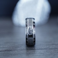 Bagues pour Homme en Acier Inoxydable Rétro, Motif Nœud Celtique Nordique, Inscriptions Viking, Arbre de Vie Effet Corrodé