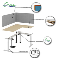 Cadre de bureau électrique réglable en hauteur à double moteur, table de bureau relevable en forme de L