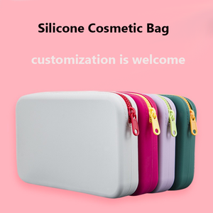 Pochette cosmétique en silicone personnalisée, portable, étanche, avec fermeture éclair, organiseur de toilette de voyage pour femmes - Product Image 2