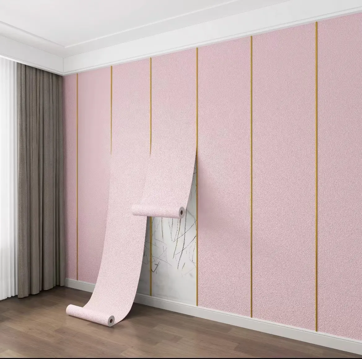 家の装飾的な現代贅沢な3D生地の寝室の壁紙ビニール防水壁紙