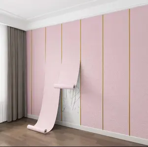 Huis Decoratieve Moderne Luxe 3D Stof Slaapkamer Muur Papier Vinyl Waterdicht Behang