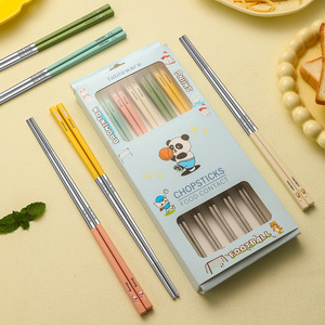 Baguettes en acier inoxydable 316, revêtement poudré, antidérapantes, anti-moisissures, style dessin animé, pour usage domestique - Product Image 2