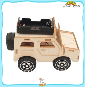 Fai da te in legno modello di auto giocattoli di scienza adolescente assemblato giocattoli di sollevamento elettrico materiale kit per bambini educativi - Product Image 6